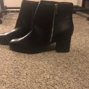 Faux leather booties
